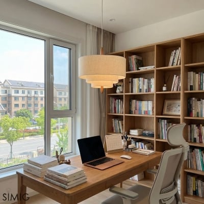 Lámpara colgante de tela estilo retro nórdico M46