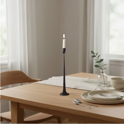 Tegna Moderne Zwarte Kandelaars Set - Hoge Gietijzeren Model voor Eettafels T1190