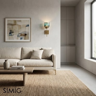 Helvo Ombre glazen wandlamp met slanke metalen arm - Trommelvormige glazen kap, moderne leeswandlamp voor slaapkamer T1172