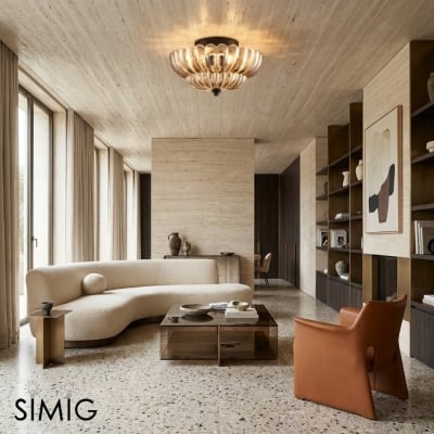 Orilanavo Glazen Plafondlamp met Halfverzonken Inbouw - Stijlvol Paraplu-ontwerp voor Slaapkamer en Woonkamer T1193