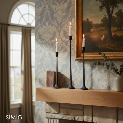 Tegna Moderne Zwarte Kandelaars Set - Hoge Gietijzeren Model voor Eettafels T1190