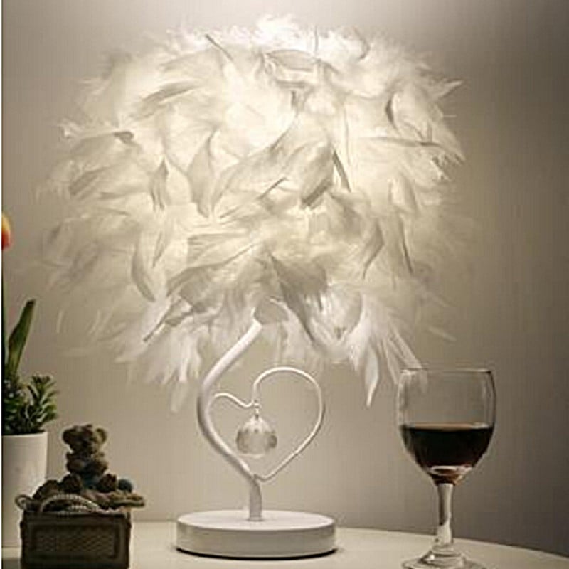 Lampe de table en cristal plume
