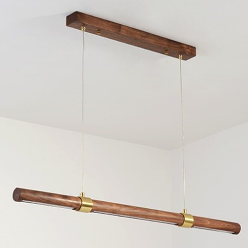 Lampe à suspension en bois avec boîtier rond HOMER
