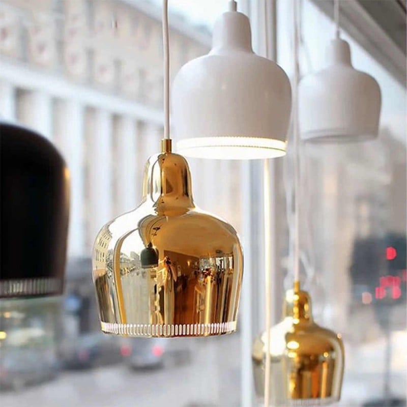 Alvar Aalto Pendant Lamp Model A 330  Golden Bell for Valaistustyö, 1950s For  Sale at 1stDibs