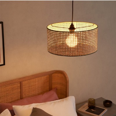 Handgjord bambu vävning trumma taklampa