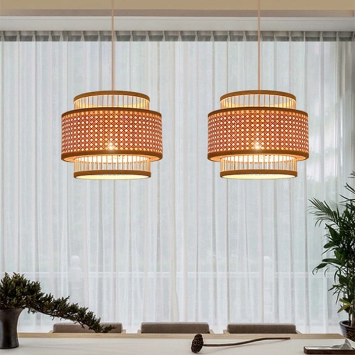 Zahradní tkací závěsné svítidlo Zen Wabi-sabi