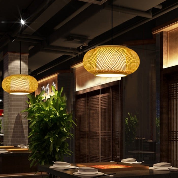 Tea Room Zen geweven lampenkap hanglamp