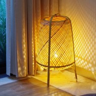 Bamboo Woven Vertical High Net Table Light