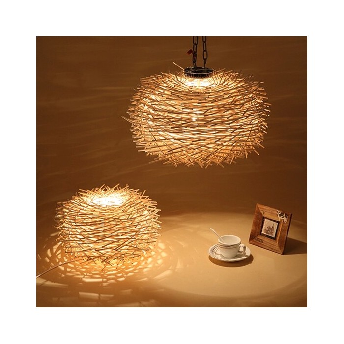 Eenvoudige vogelnest creatieve rotan hanglamp