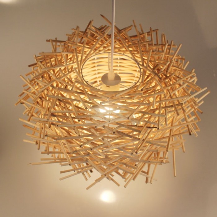 Eenvoudige vogelnest creatieve rotan hanglamp