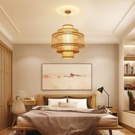 Lustre Créatif En Tissage De Bambou Chinois