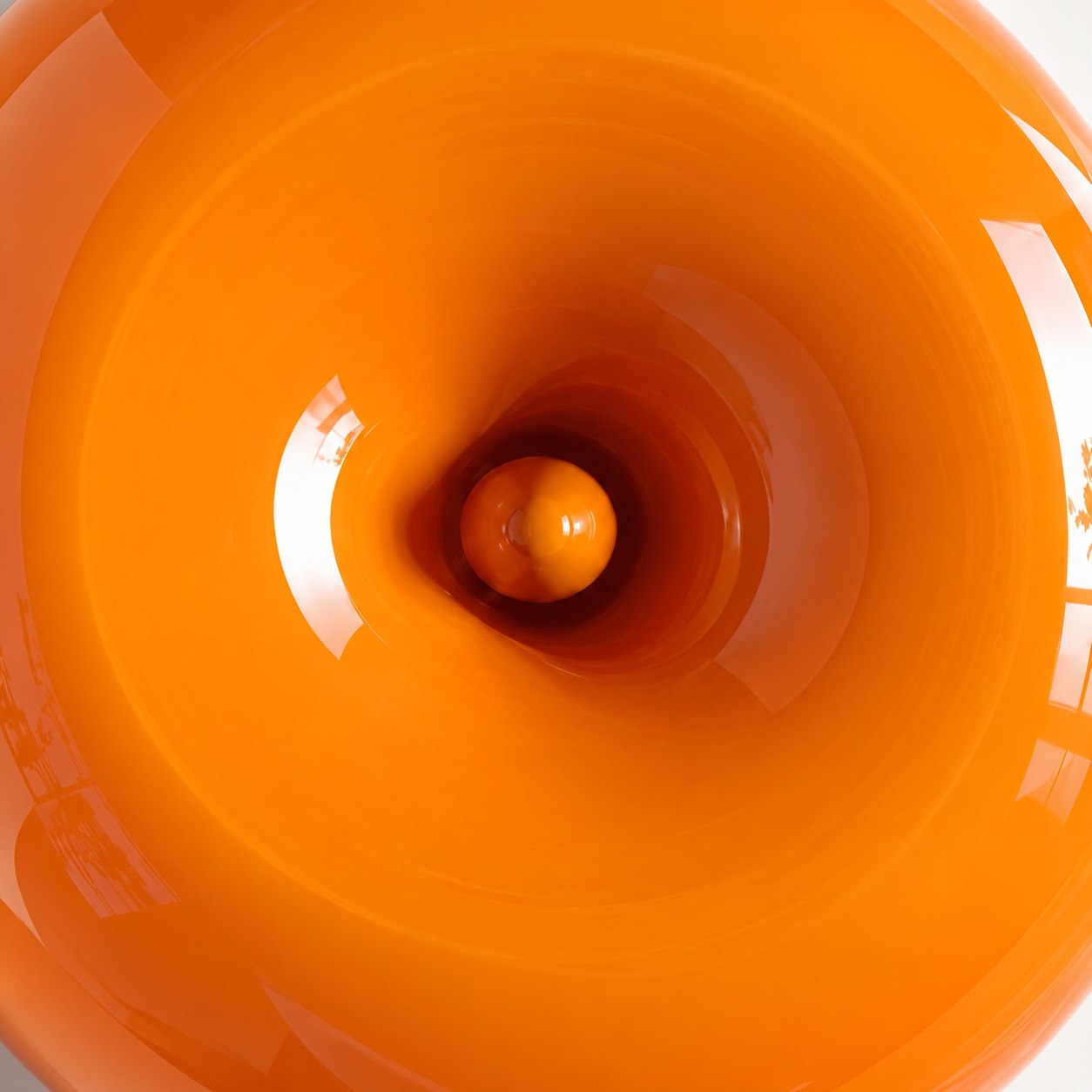 Shallow Mouth-Blown Glass Disc Light