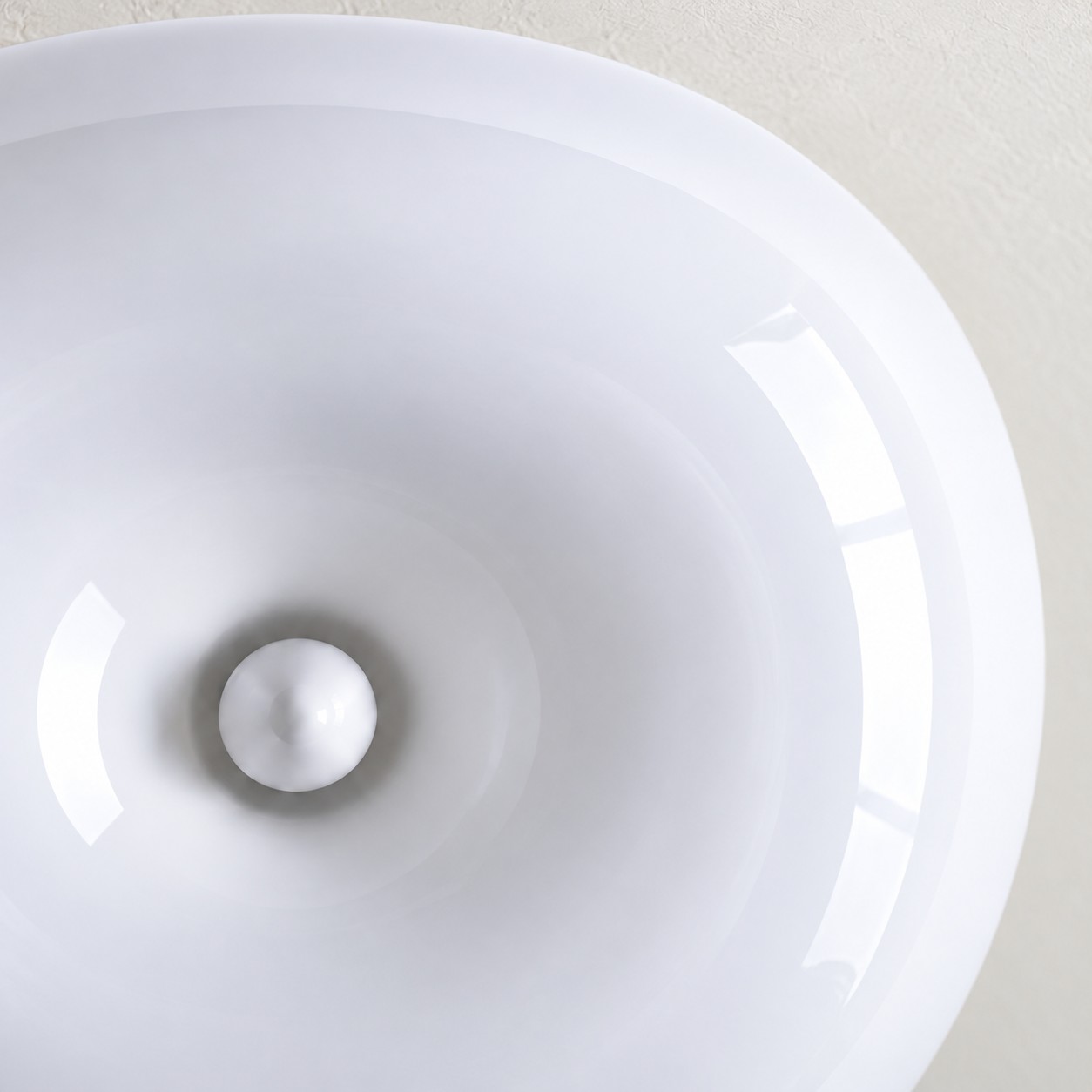 Shallow Mouth-Blown Glass Disc Light