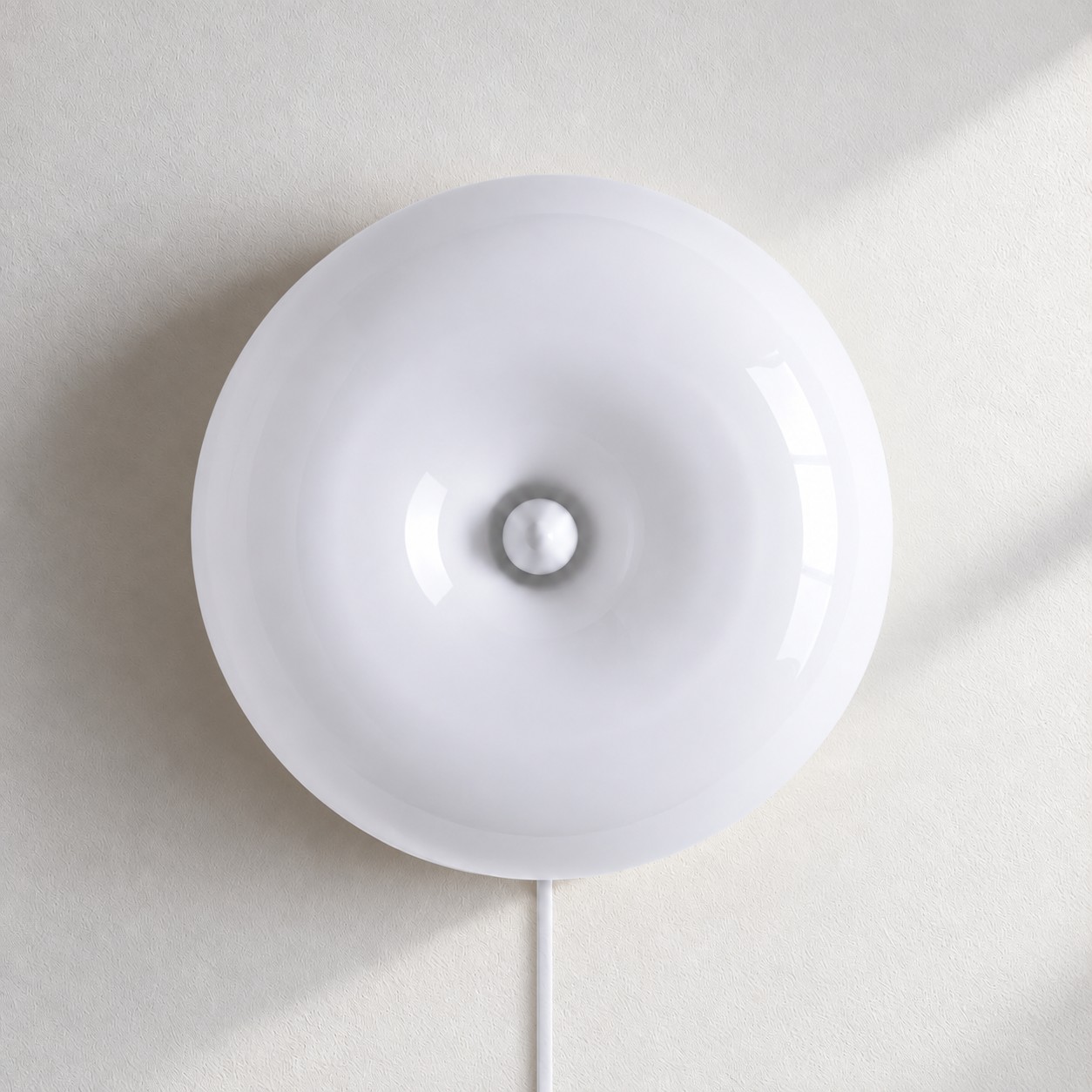 Shallow Mouth-Blown Glass Disc Light