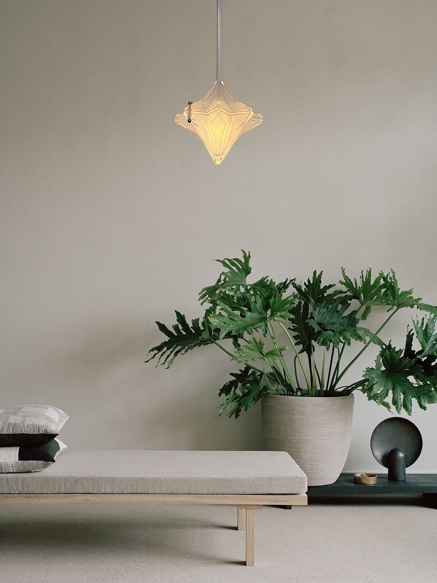 Art Deco Astris Elara Star Pendant Light - Frosted Glass Pendant with Geometric Style T434