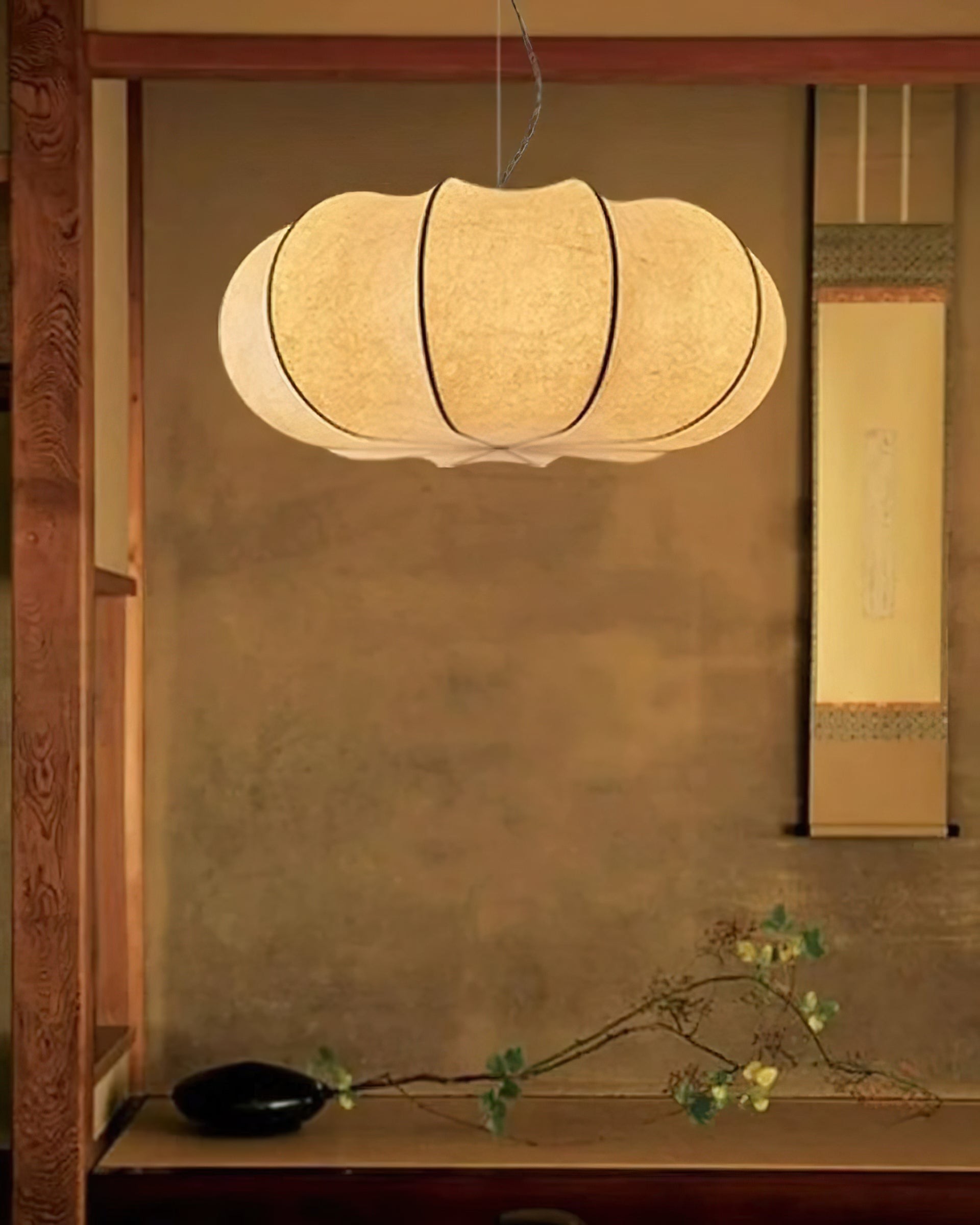 Modern Creative Flat Round Silk Pendant Lamp M25
