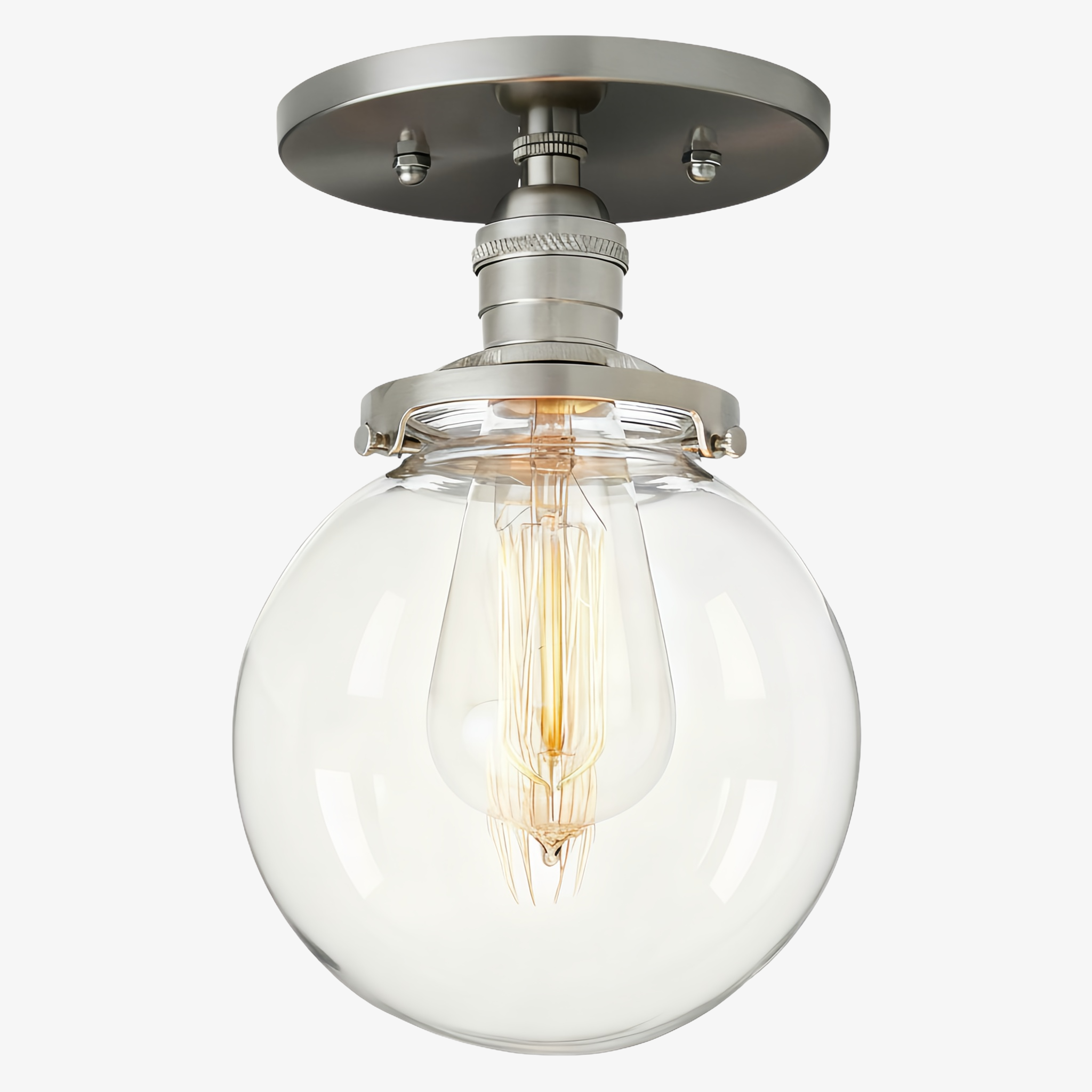 Glorica Glass Retro Globe Ceiling Light - Vintage Industrial Home Lighting T369