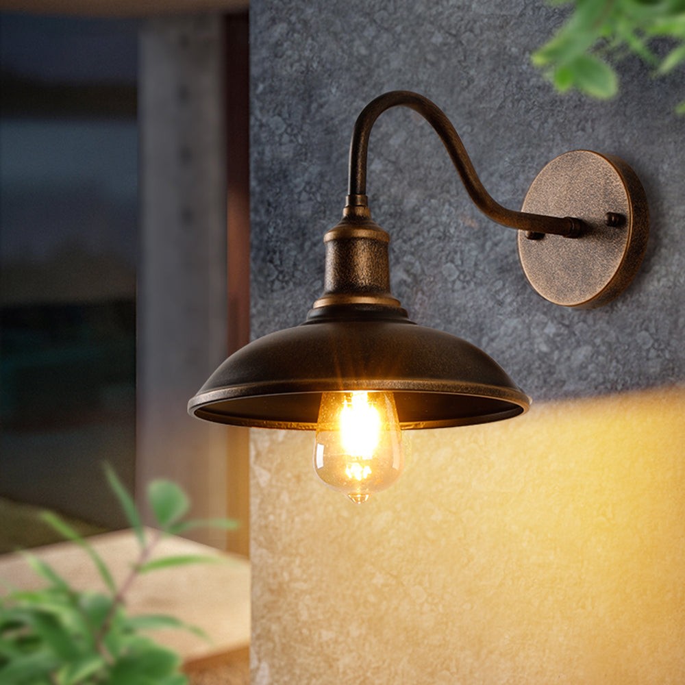 Retro Industrial Bowl Shaped Outdoor Waterproof Wall Light G04
