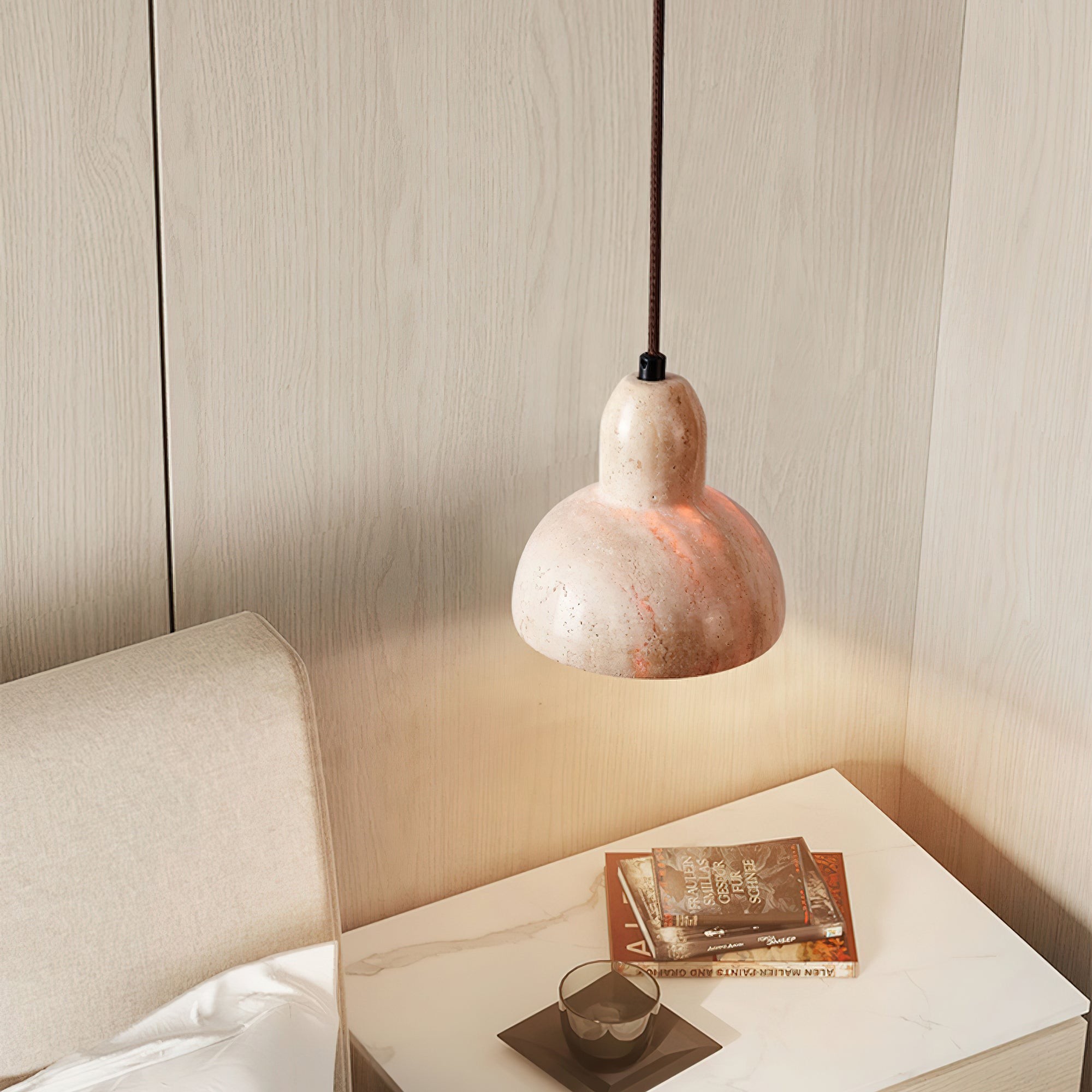 Wabi-Sabi Style Creative Travertine Pendant Light M502