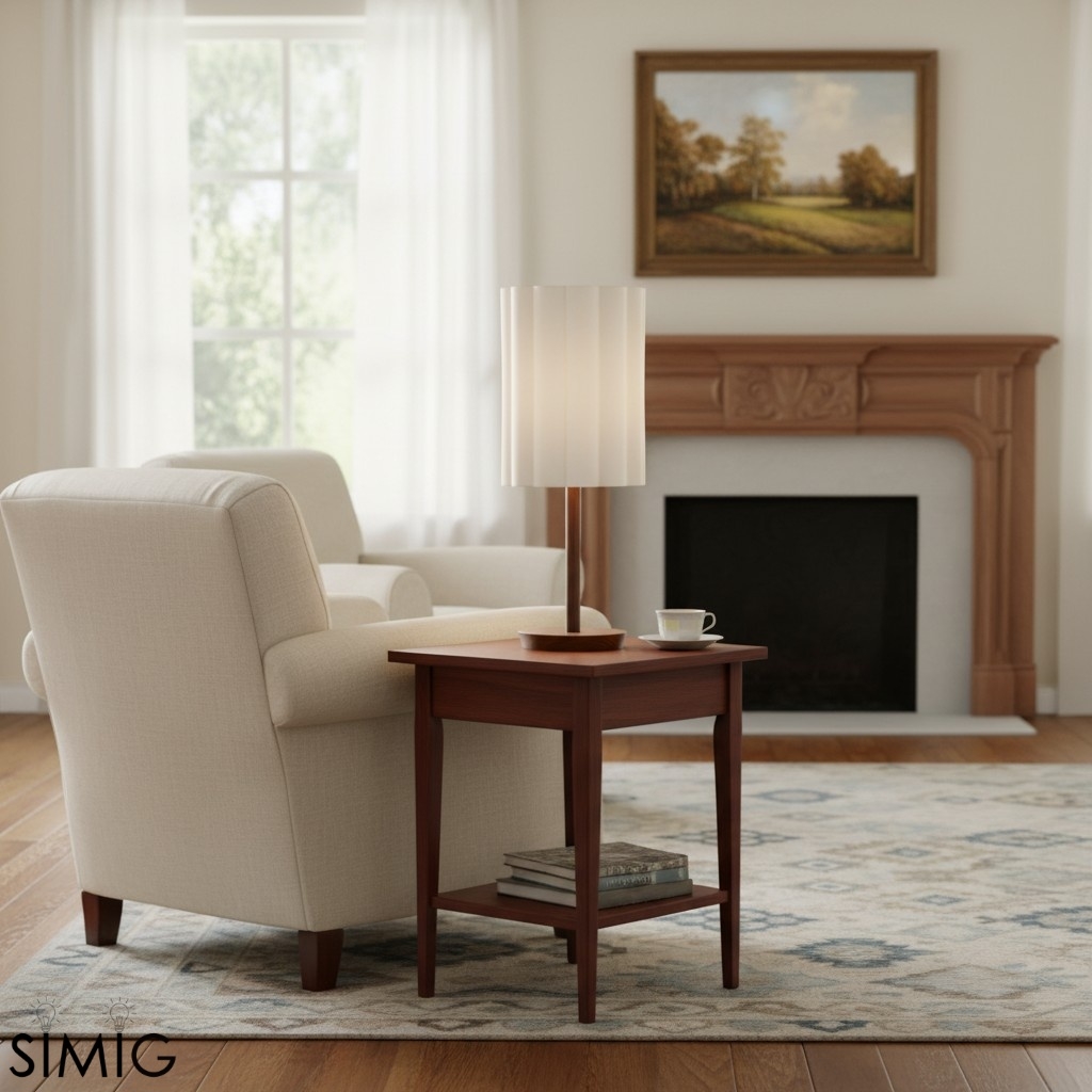 Linbron Wood Fabric Table Lamp - Modern Accent for Living Room T647