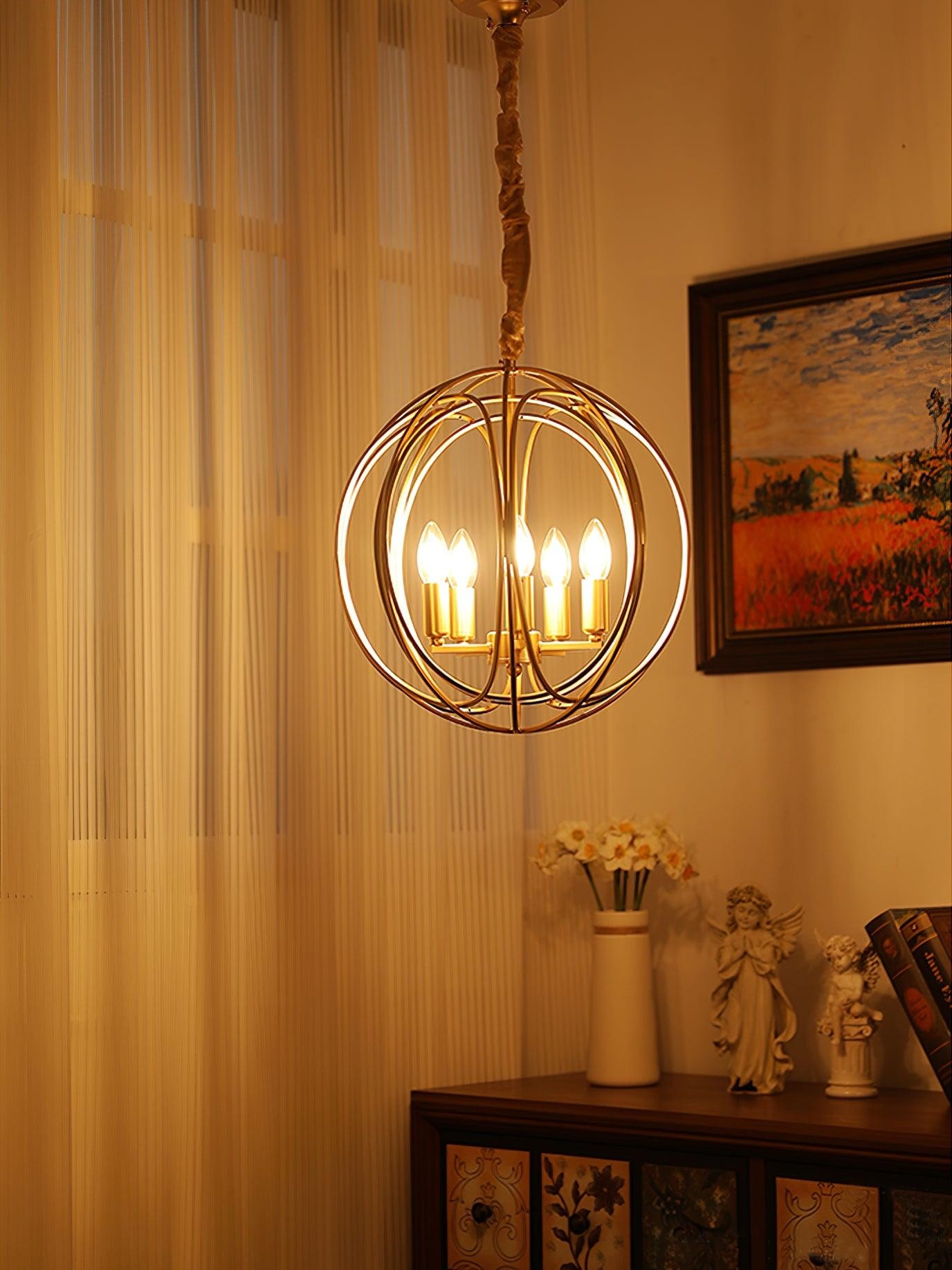 Hollow Metal Line Retro Pendant Light M526
