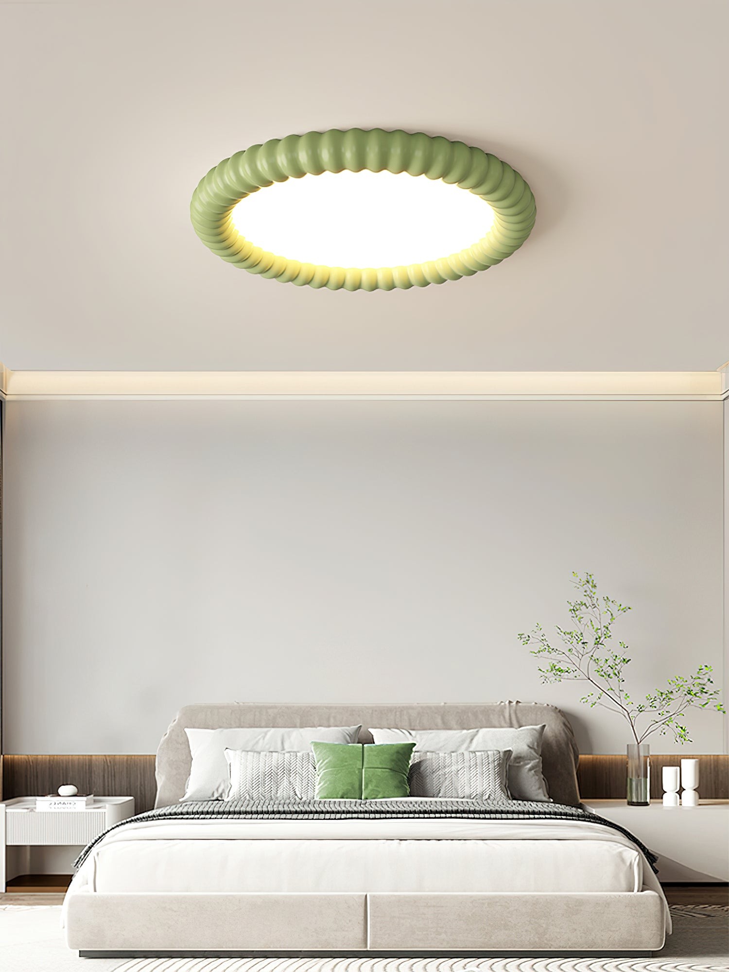 Cream Style Ripple Ring Ceiling Lamp M421