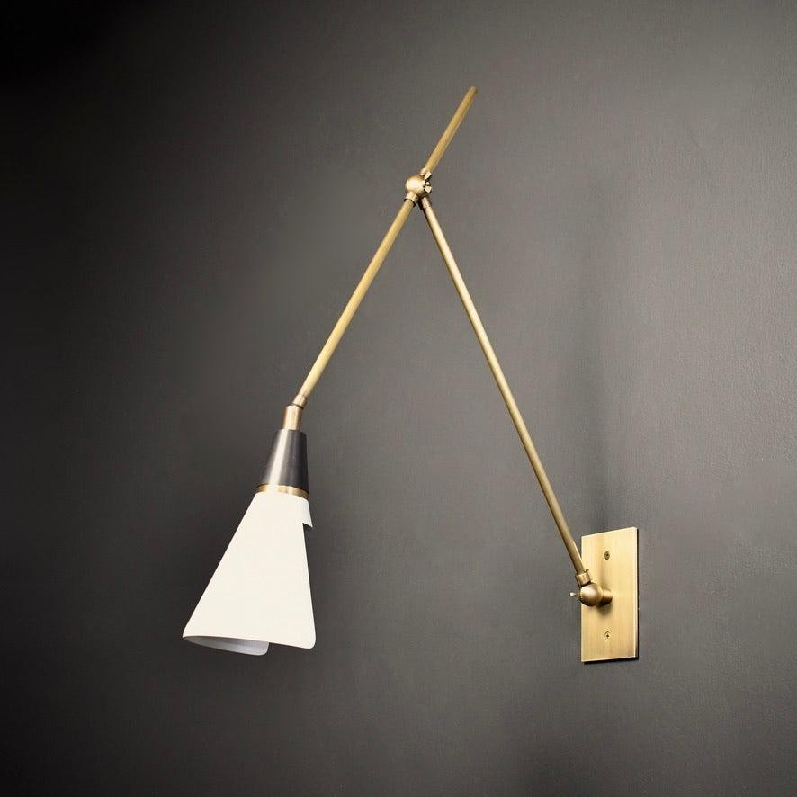 Vintage Metal Adjustable Swing Arm Wall Lamp G37