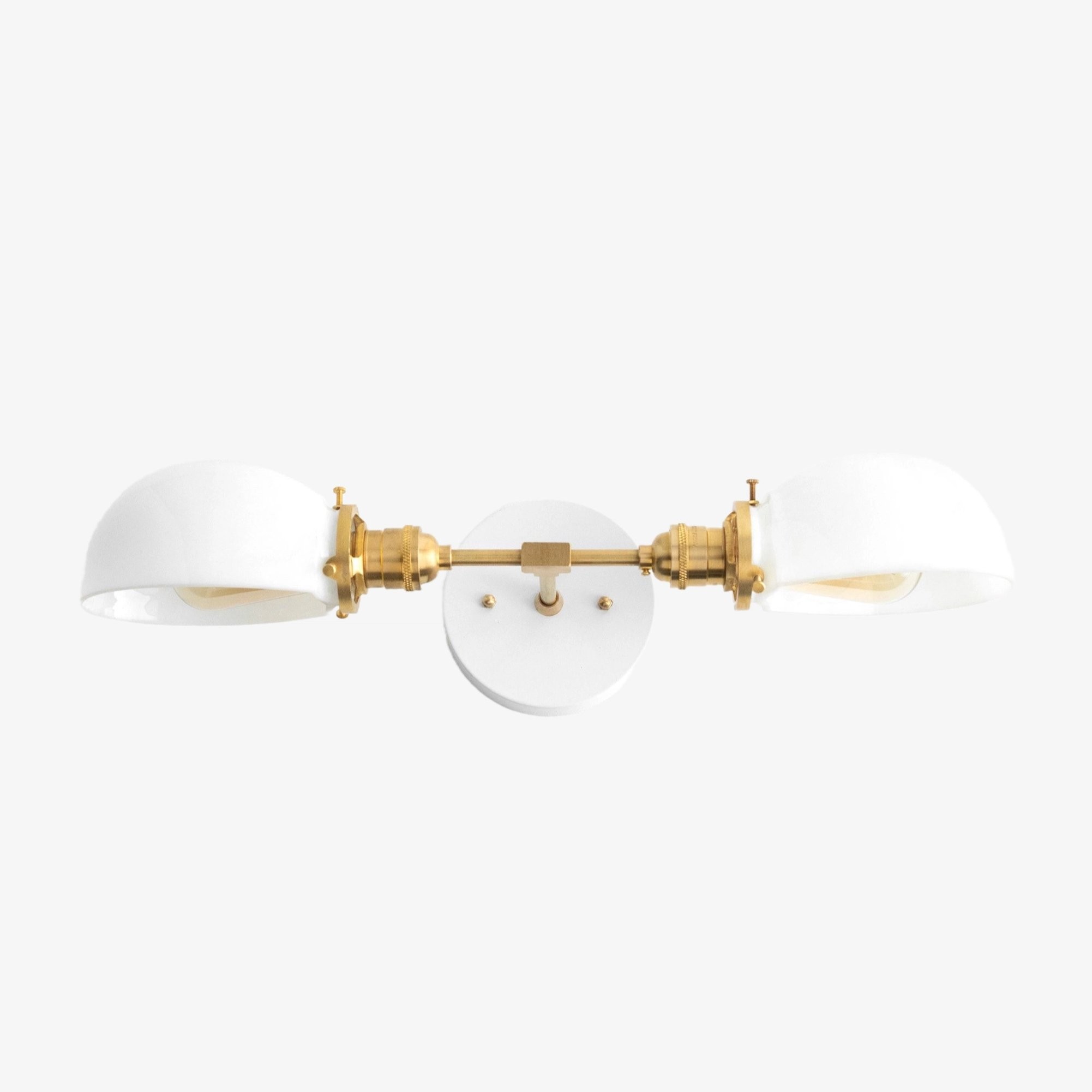 Ornato Luxe Mid-Century Vanity Light - Brass Bathroom Fixture with Opal Glass T326