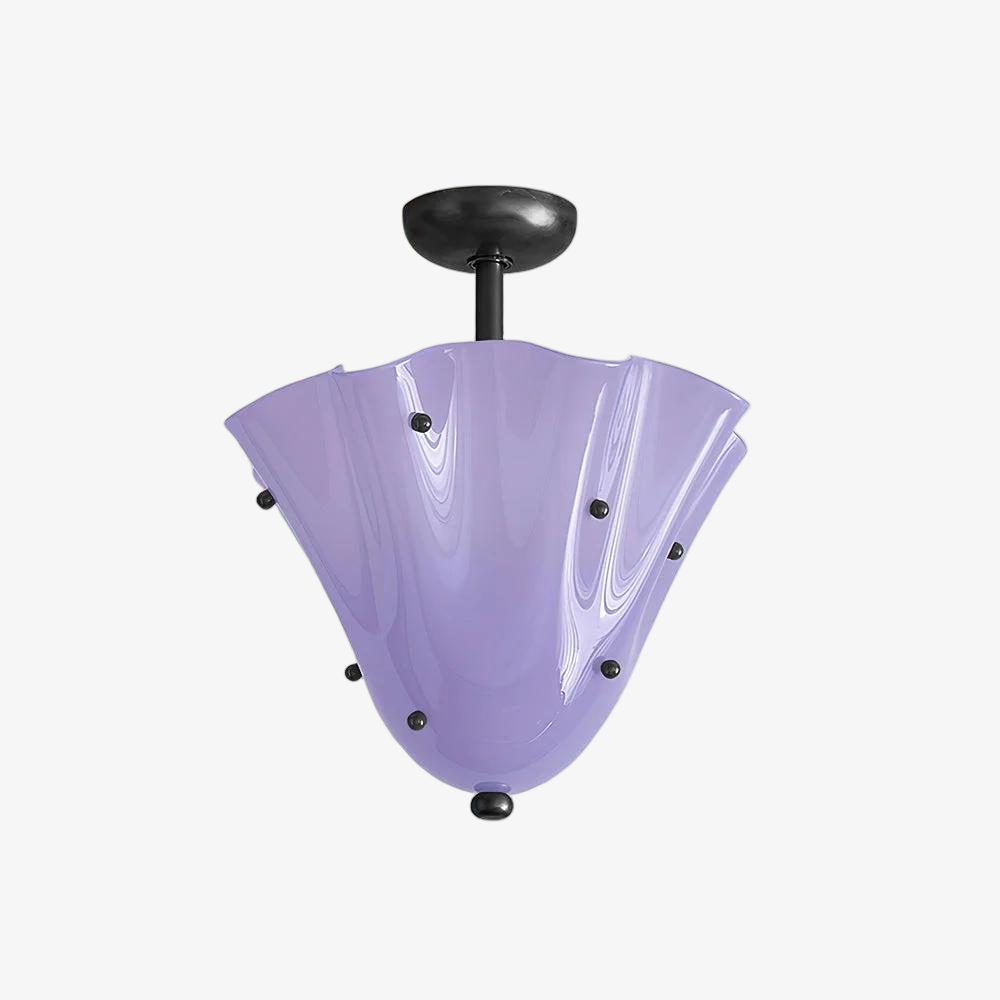 Bellina Petal Fold Glass Ceiling Light - Artistic Fixture for Bedroom T282