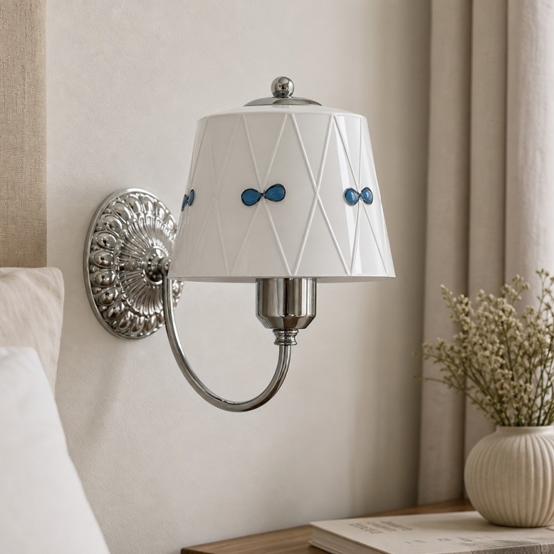 Billa Bow Knot Glass Wall Lamp - Vintage Artistic Design for Bedroom Hallway T2268
