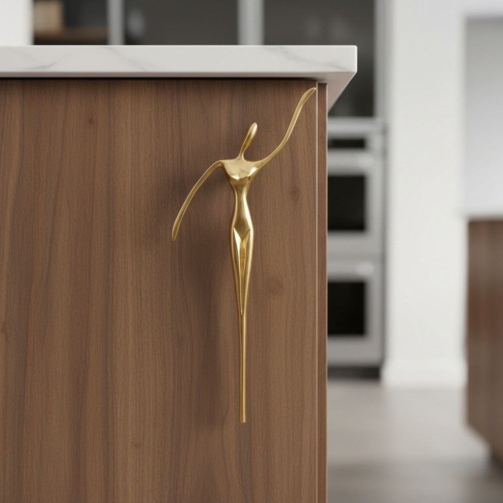 Verlitho Sculptural Metal Handle – Contemporary Drawer Pull Decor T1188