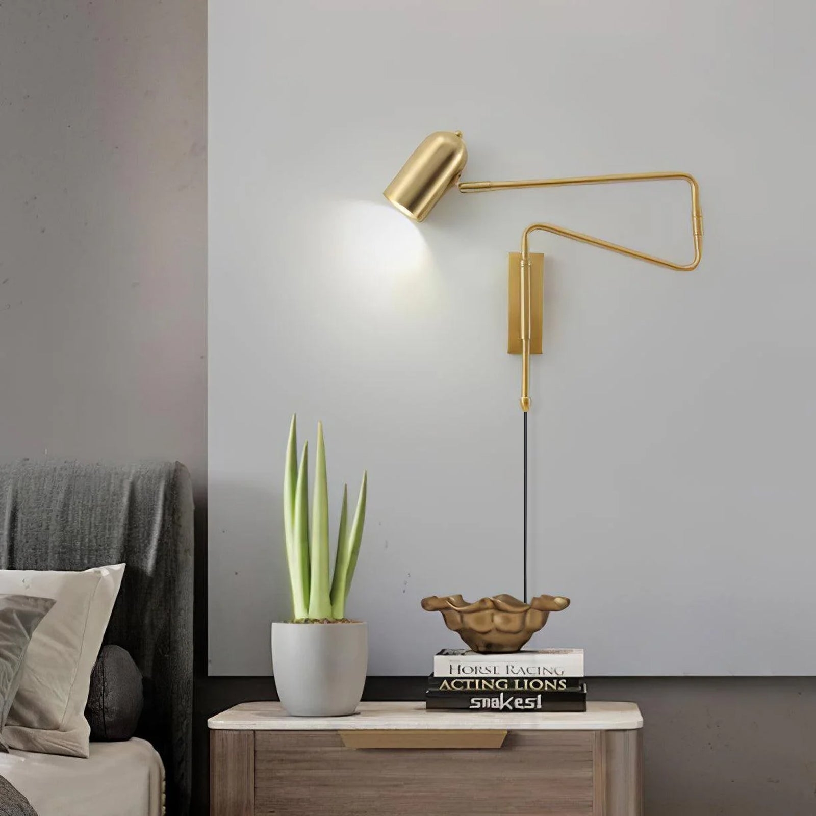 Adjustable Arm Plug In Wall Lamp T1595