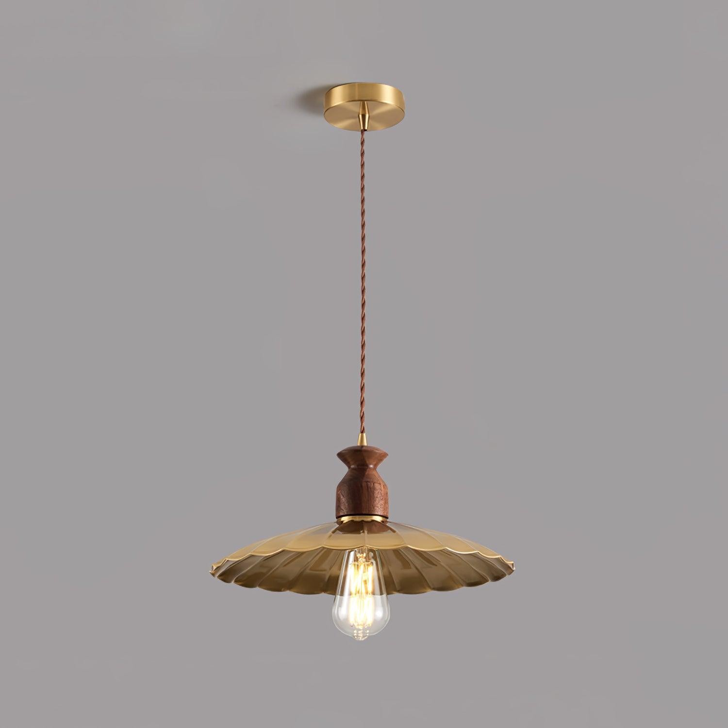 Round Brass Metal Badge Gold Pendant Lamp M569