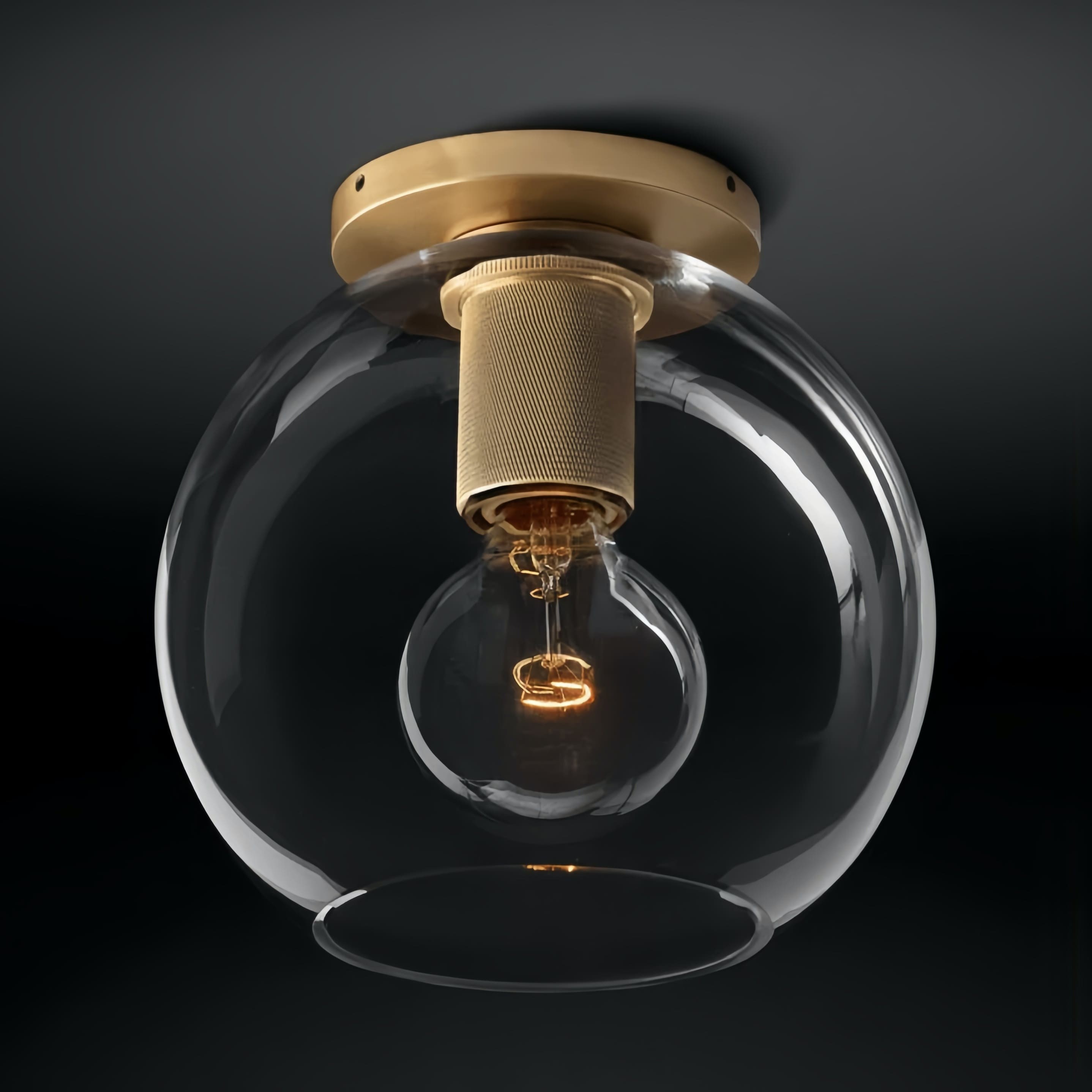 Versatile Flush Mount Light – Modern Glass & Open Bulb Design S232