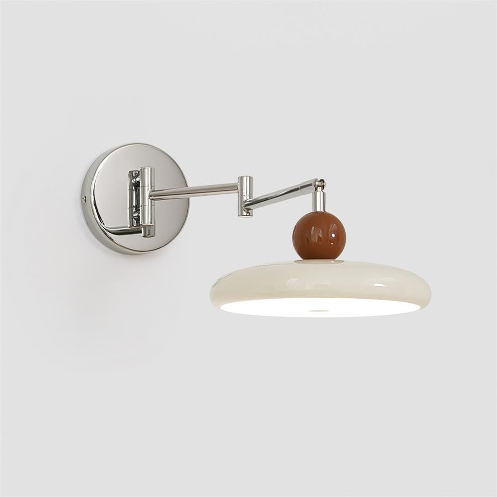 Cream Style Adjustable Swing Arm Disc Reading Wall Lamp M141