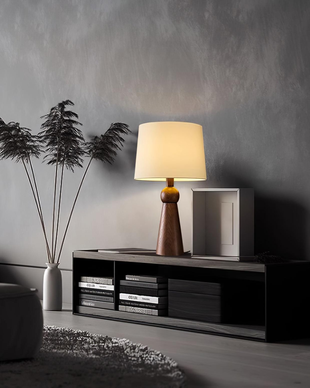 Nordic Retro Solid Wood Fabric Table Lamp M572
