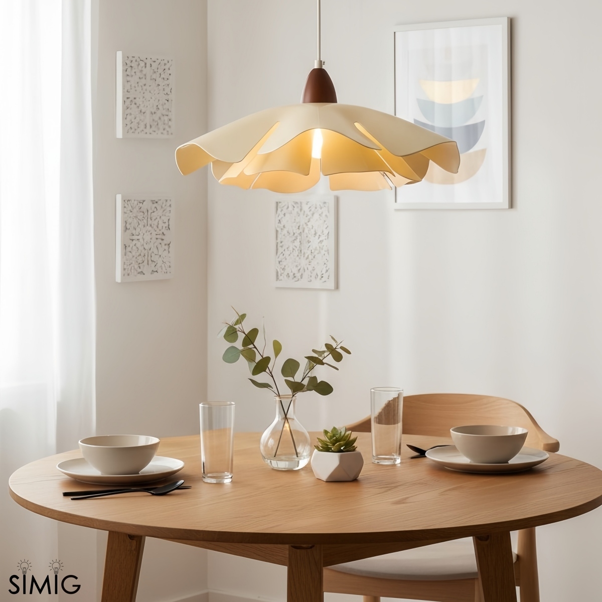 Floral Pendant Light - Modern Acrylic and Iron for Bedroom S402