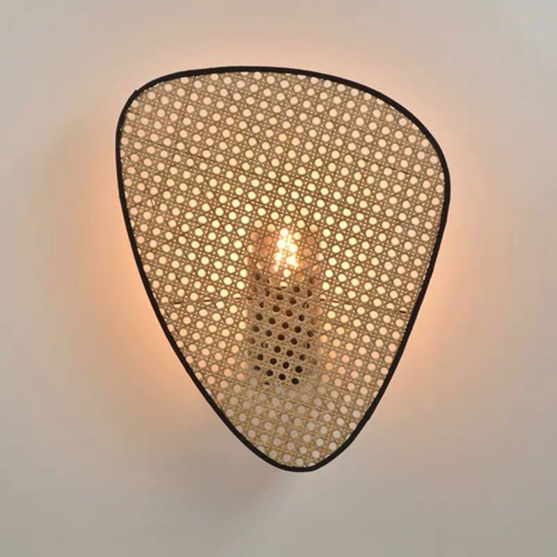 Rustic Wall Light – Rattan Design for Living Room