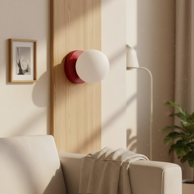 Nuevola Round Wall Lamp - Modern Metal and Glass for Hallways and Living Rooms T528