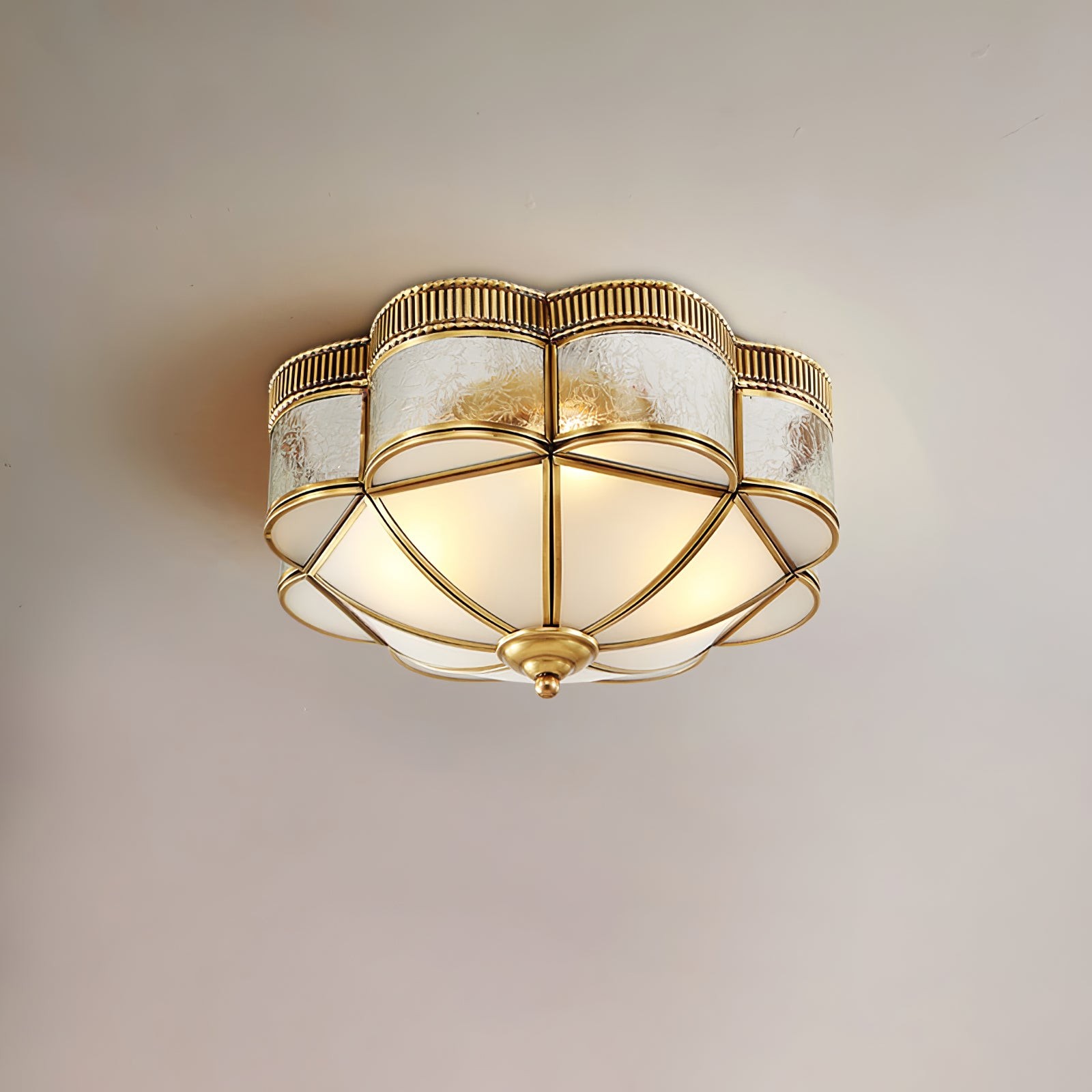 Brass Domed Flush Ceiling Lamp M470