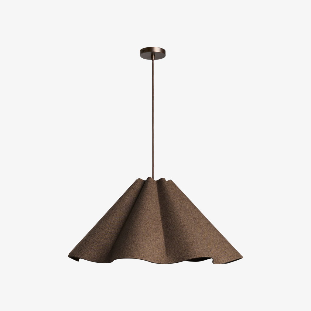 Weavara Sculptural Fabric & Metal Pendant Light - Modern Hanging Lamp for Dining or Living Rooms T671