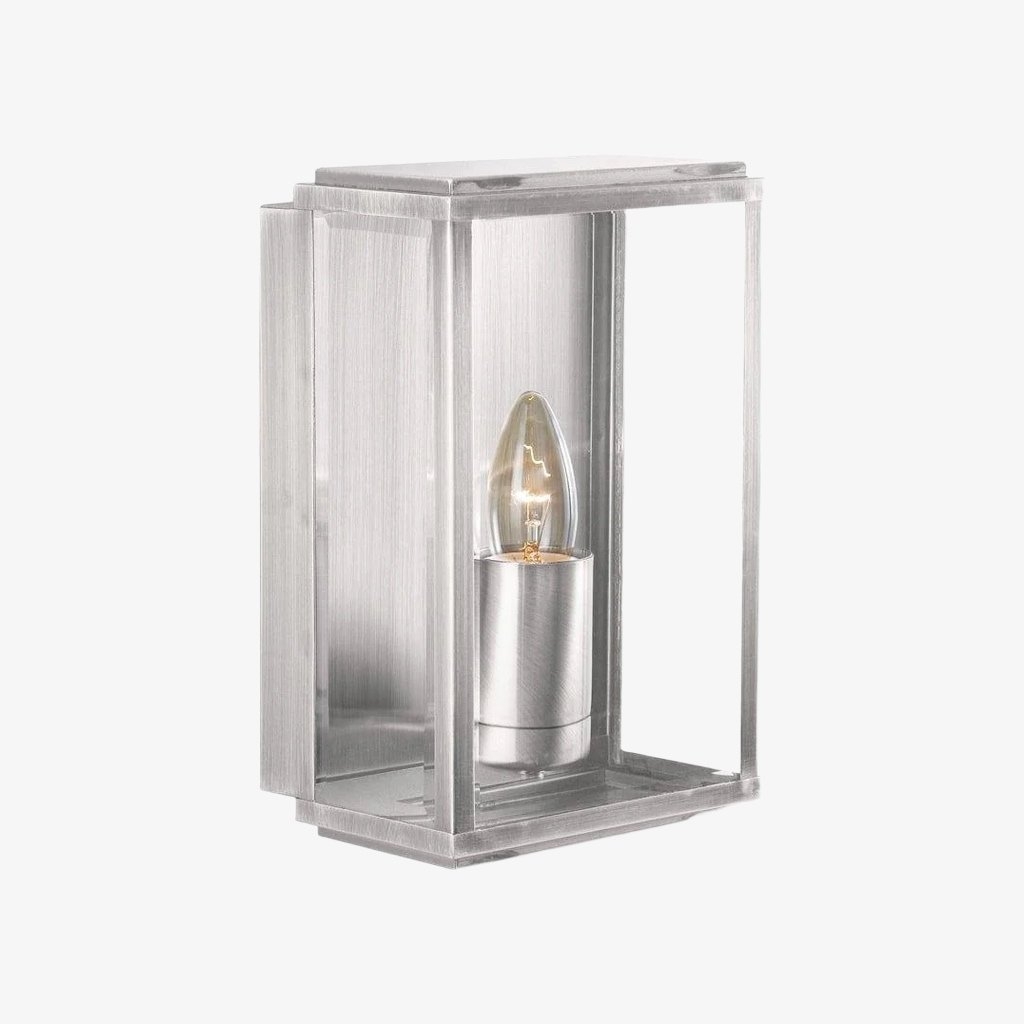 Boxar Outdoor Wall Lantern - Metal Frame and Clear Glass for Porches or Entryways T1015