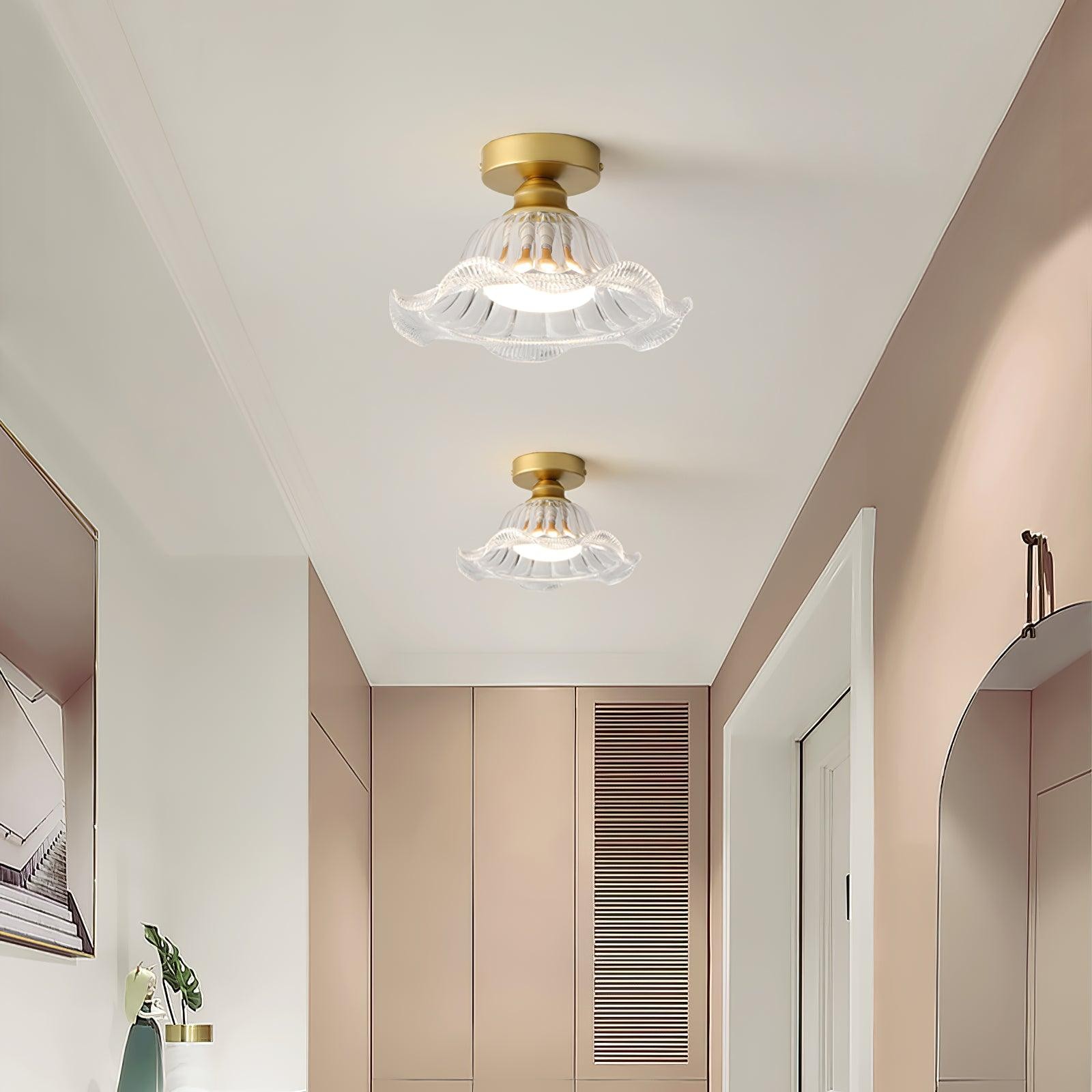 Vintage Glass Flower Ceiling Light M233