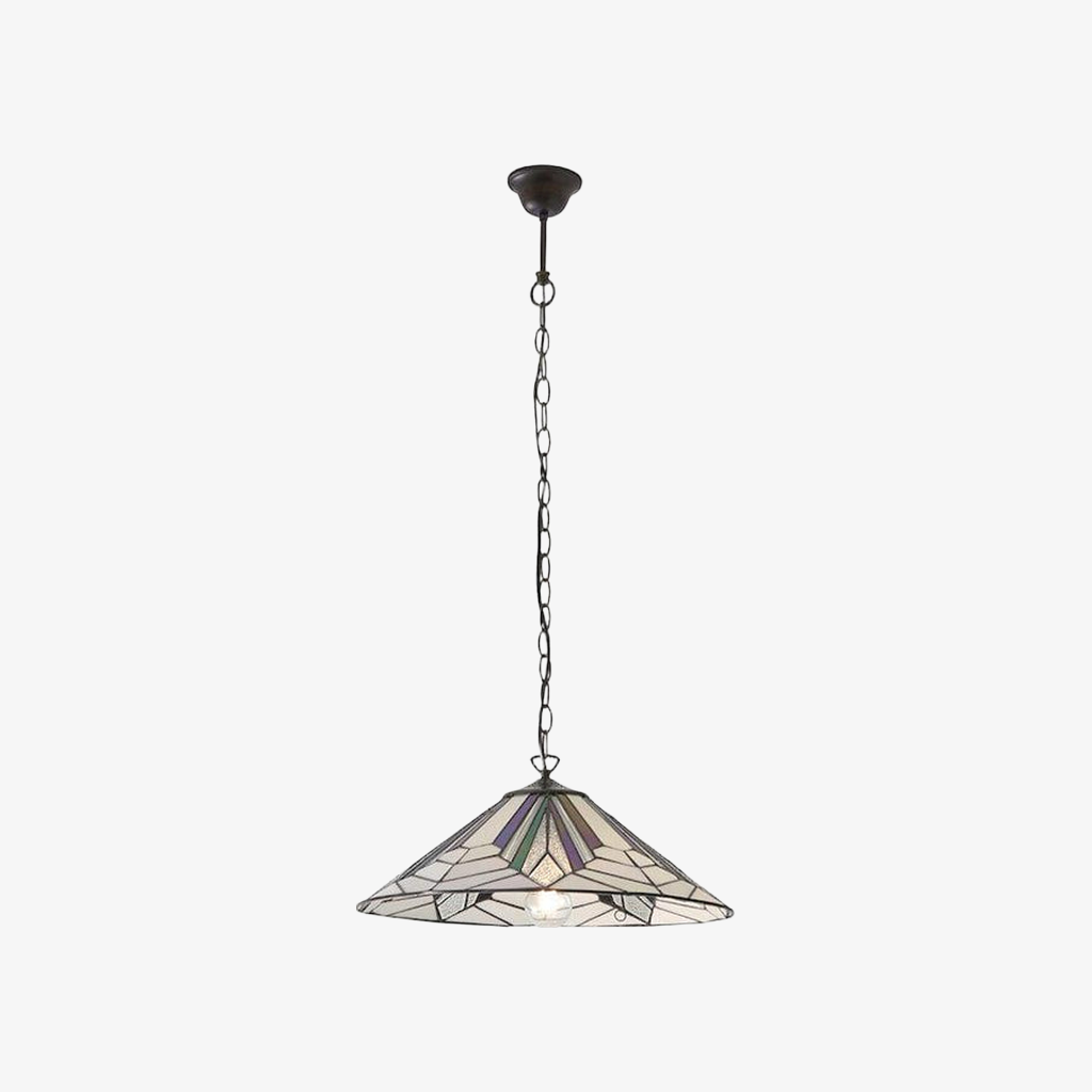 TF Astoria Tiffany Ceiling Pendant - Dimpled Geometric Glass Design for Living Room T1035