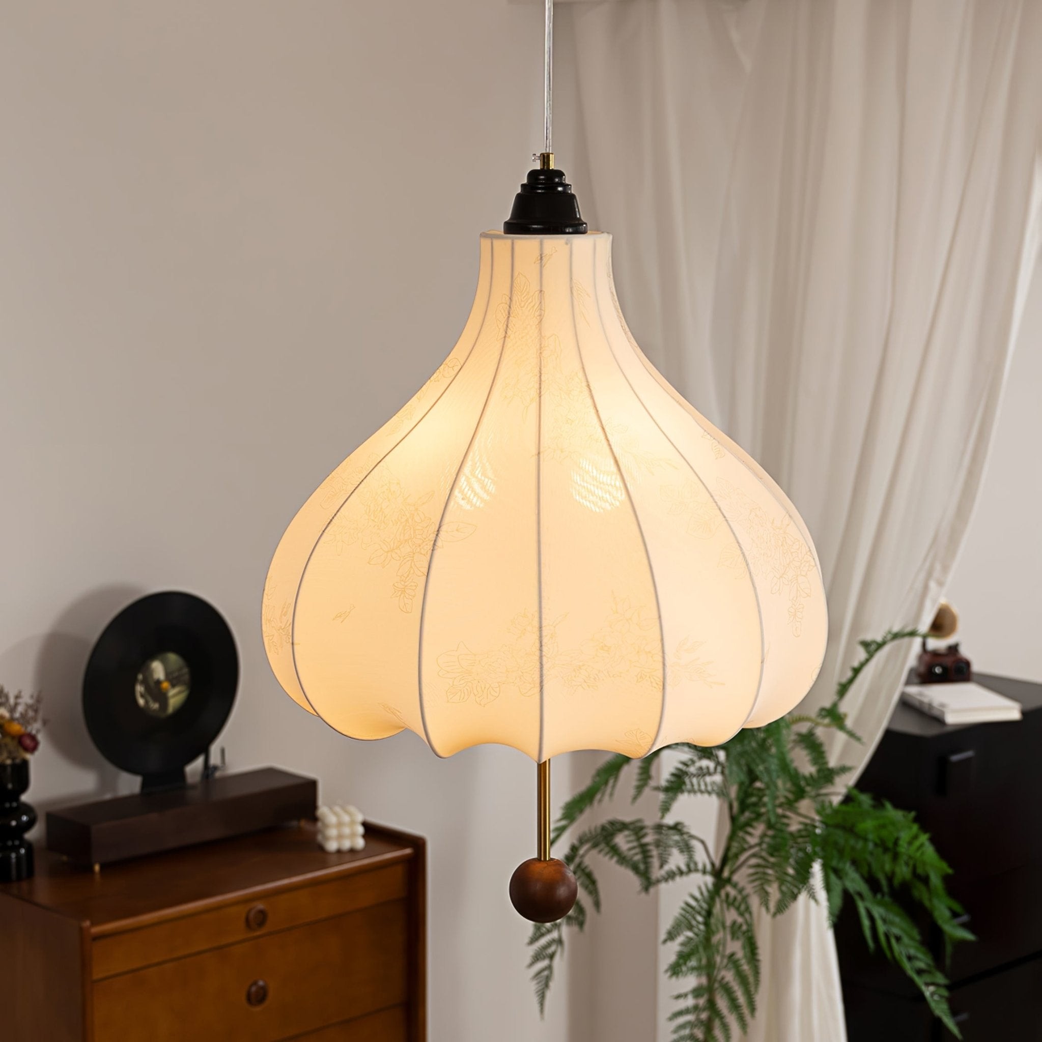 Retro Chestnut Fabric Pendant Light M465
