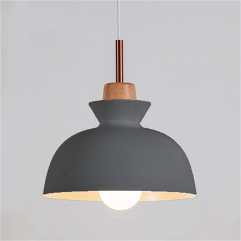 MULTI Scandinavian Metal Wood Macaroon Pendant Light for Bedroom S32