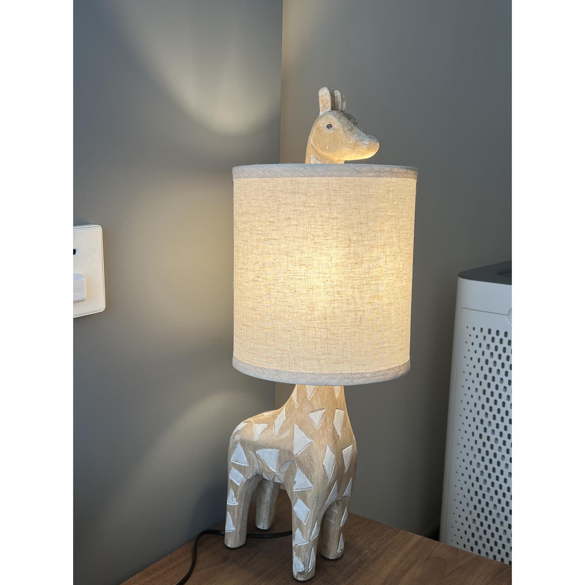 Carved Wood Animal Table Lamp T1745