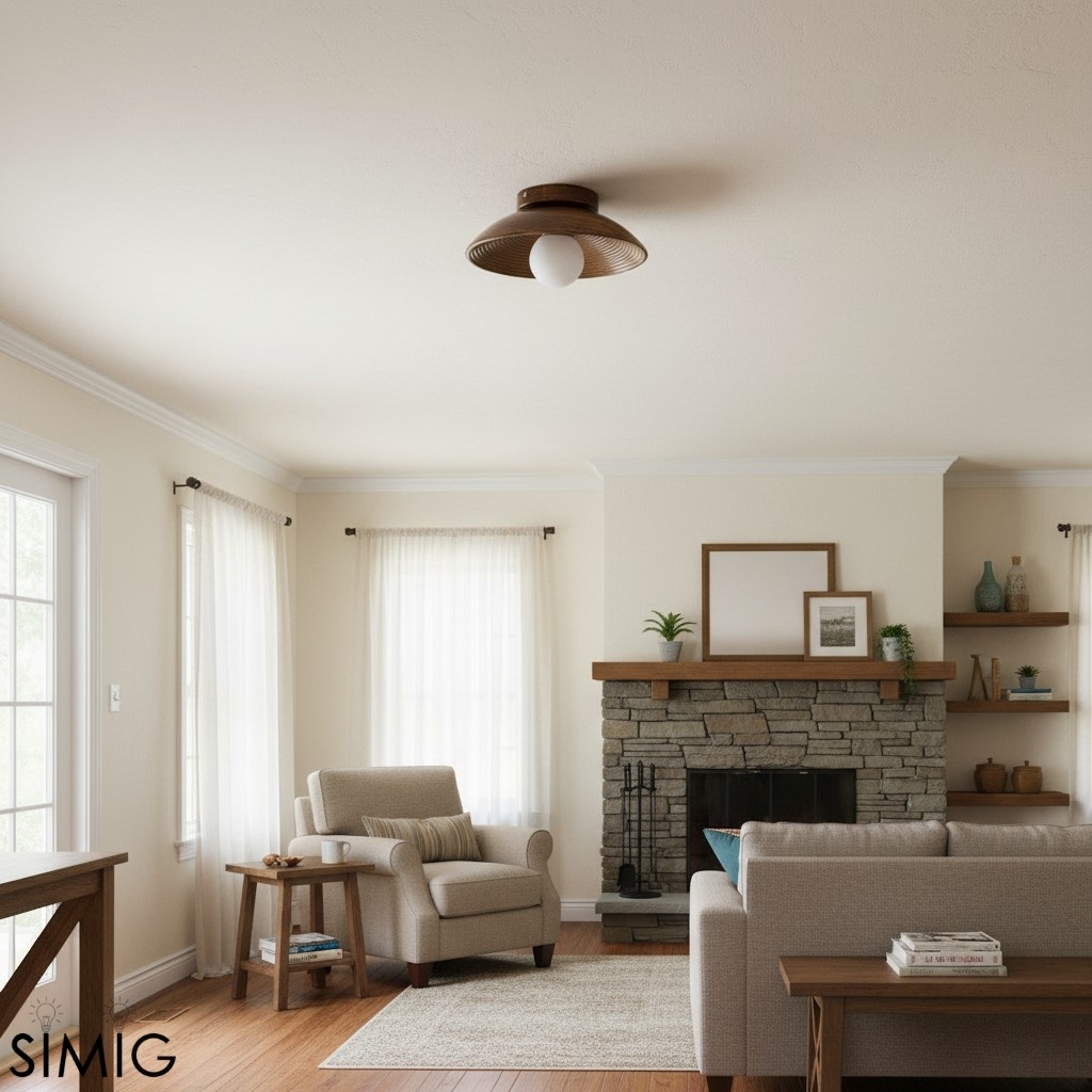 Ovalune Textured Flush Mount Ceiling Light – Modern Living Room T527