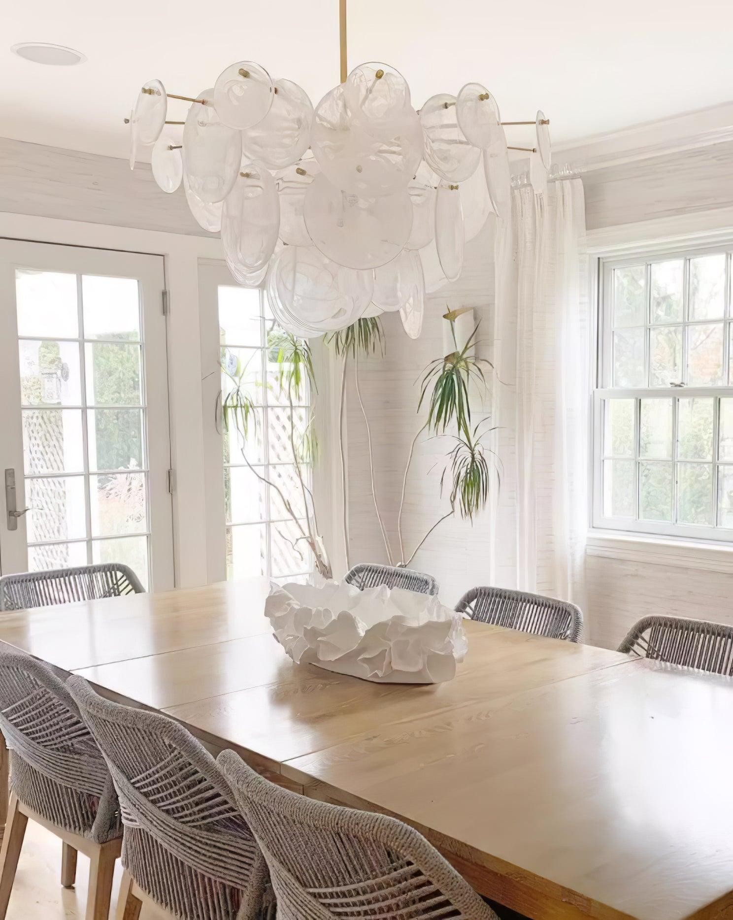 Brass Discs Cascading Chandelier M471