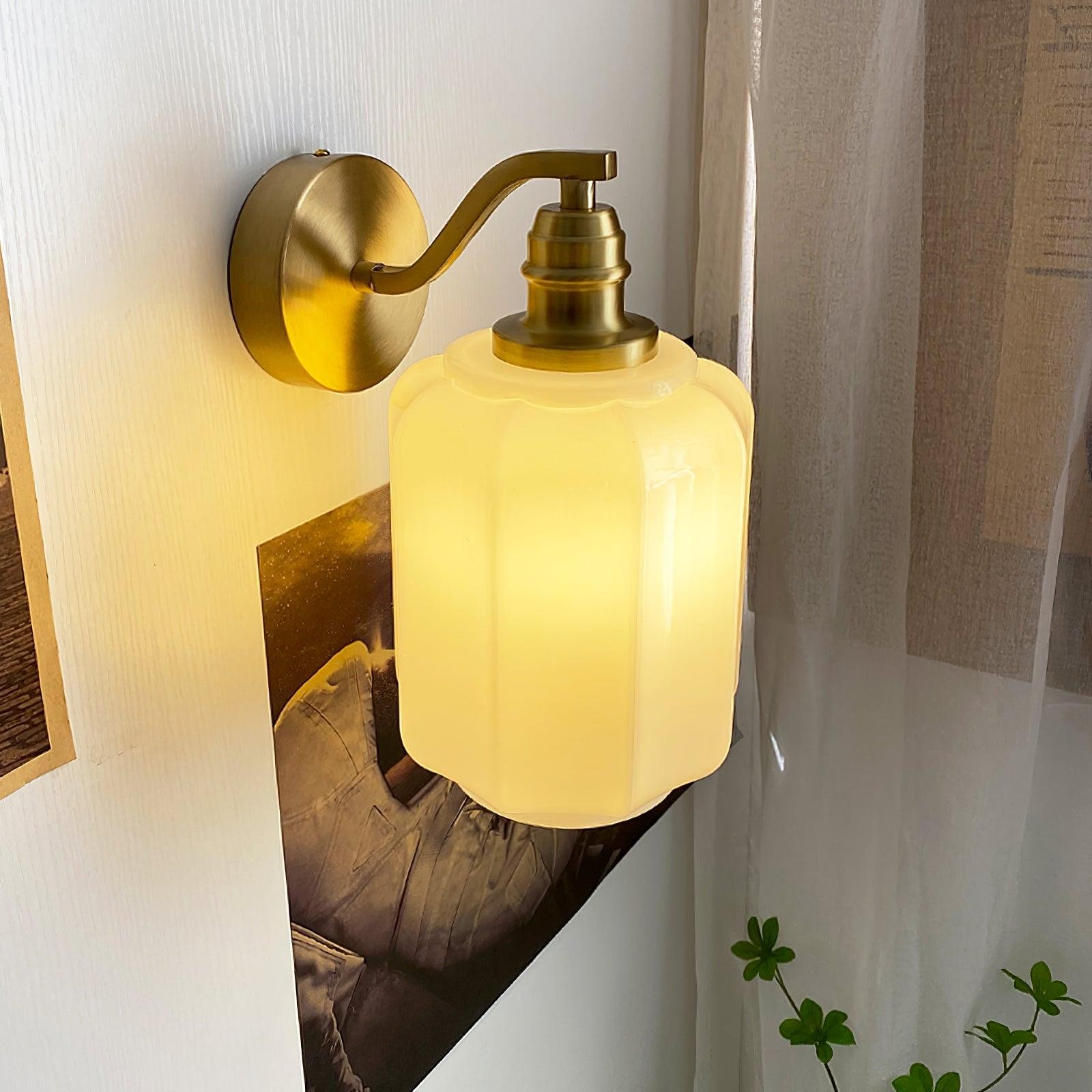 Retro Brass and Glass Wall Lamp M151